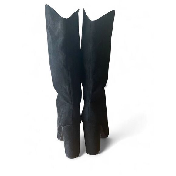 FOREVER 21 Women’s Faux Black Suede Pointed toe heeled boots9 Excellent  Cond. - Picture 4 of 10